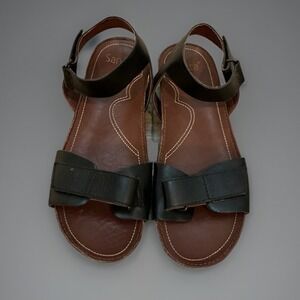 Sanita Vans Flats Leather Sandals Adjustable Straps‎ Comfort Casual Black Sz 9